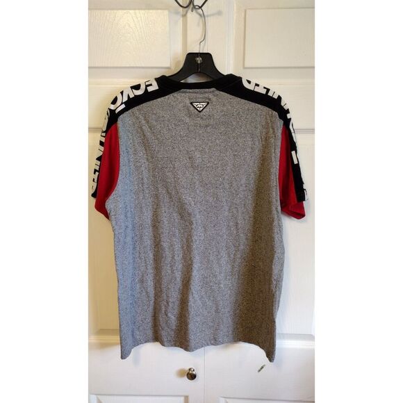 Ecko Men's Medium Grey and Red color block Tee - Picture 2 of 5